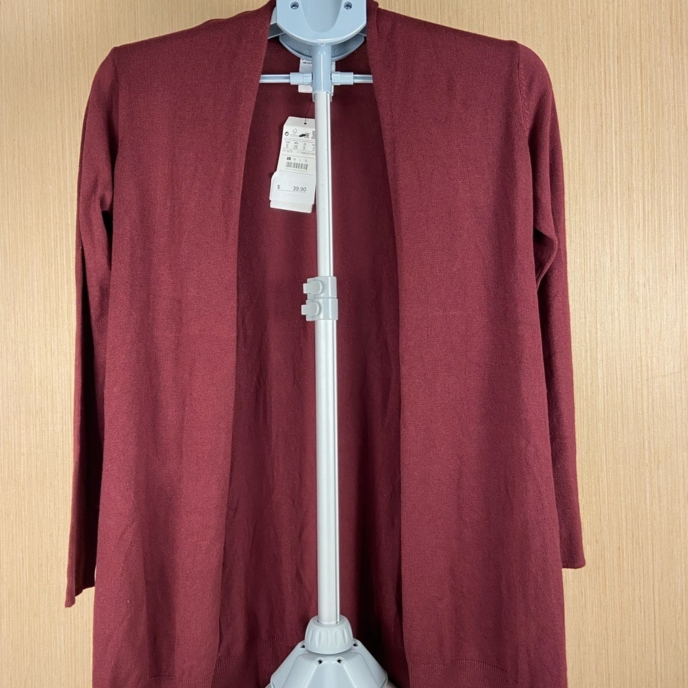 Pull&Bear Burgundy Open Front Cardigan NWT Size Small